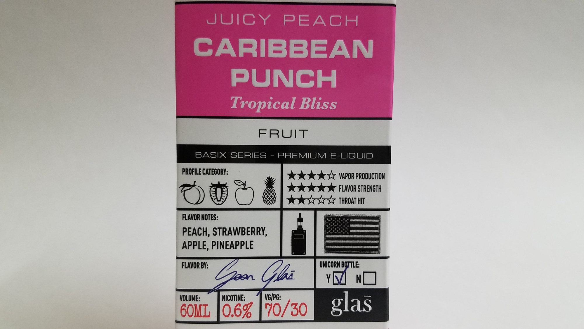 Review of Caribbean Punch from Glas Vapor Basix Series