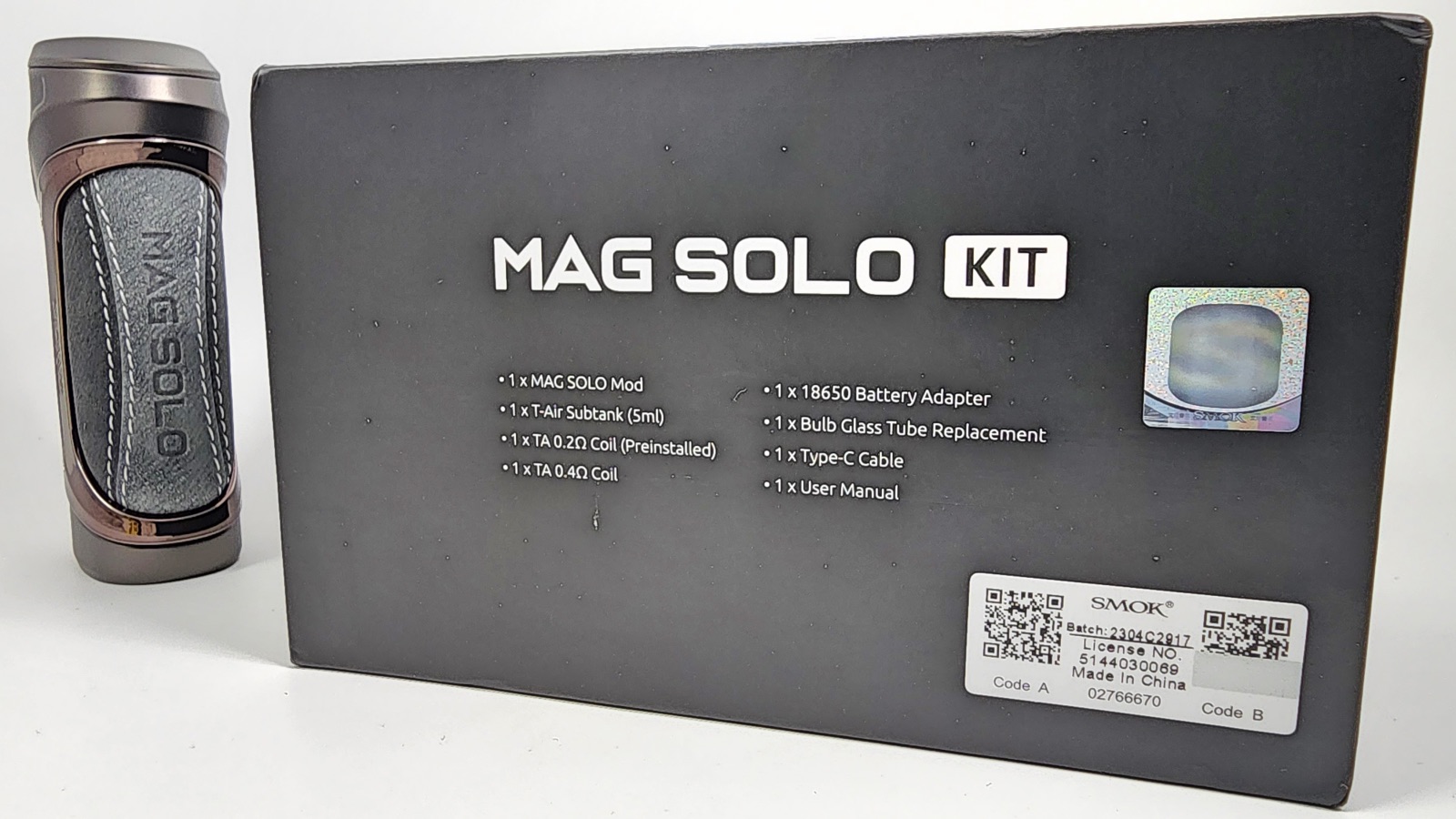 Smok Mag Solo Kit box with its contents